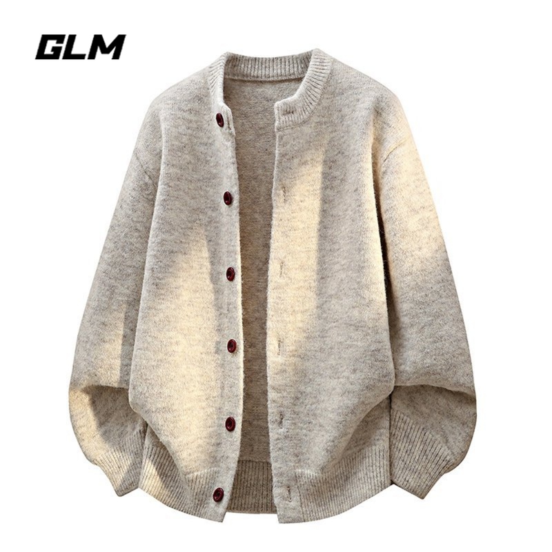Glm Official Authentic Lazy Retro Wool Cardigan Sweater for Men, Autumn Korean Style, Very Stylish Knitwear