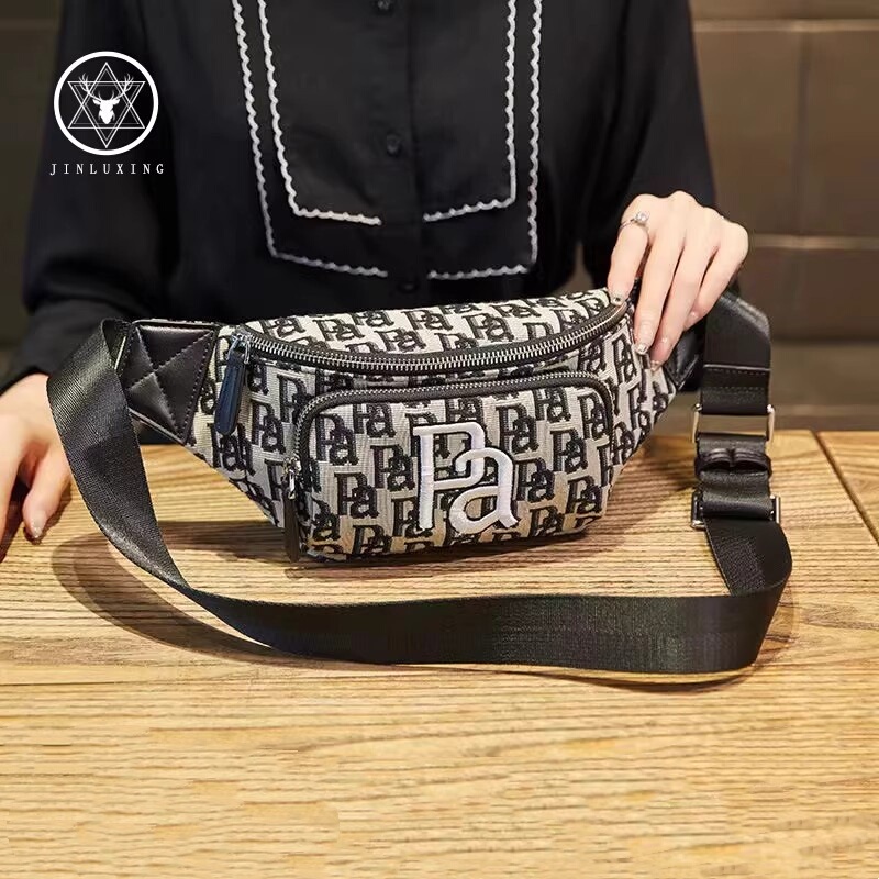 French Mkse Bag for Women 2026 Fashionable Versatile Internet Celebrity Chest Bag Women's Crossbody Waist Bag Canvas Chest Bag