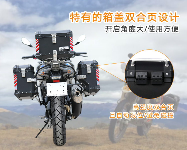 LOBOO hộp đuôi củ cải BMW BMW G310GS hộp bên phát hành nhanh chóng và xả ba hộp nhôm bên hộp - Xe gắn máy phía sau hộp thùng đựng đồ gắn đuôi xe máy