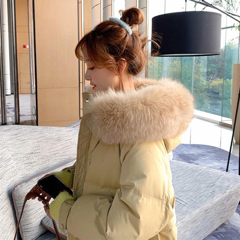 sandro asw small fragrant wind mid-length down jacket 2021 winter new Korean version thickened over-the-knee white duck down jacket