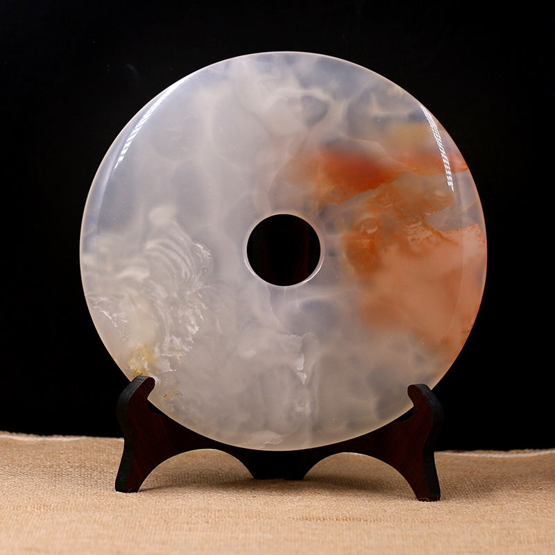 Natural Afghan jade peace buckle ornaments home decoration living room decoration jade bi and Shi bi jade decoration