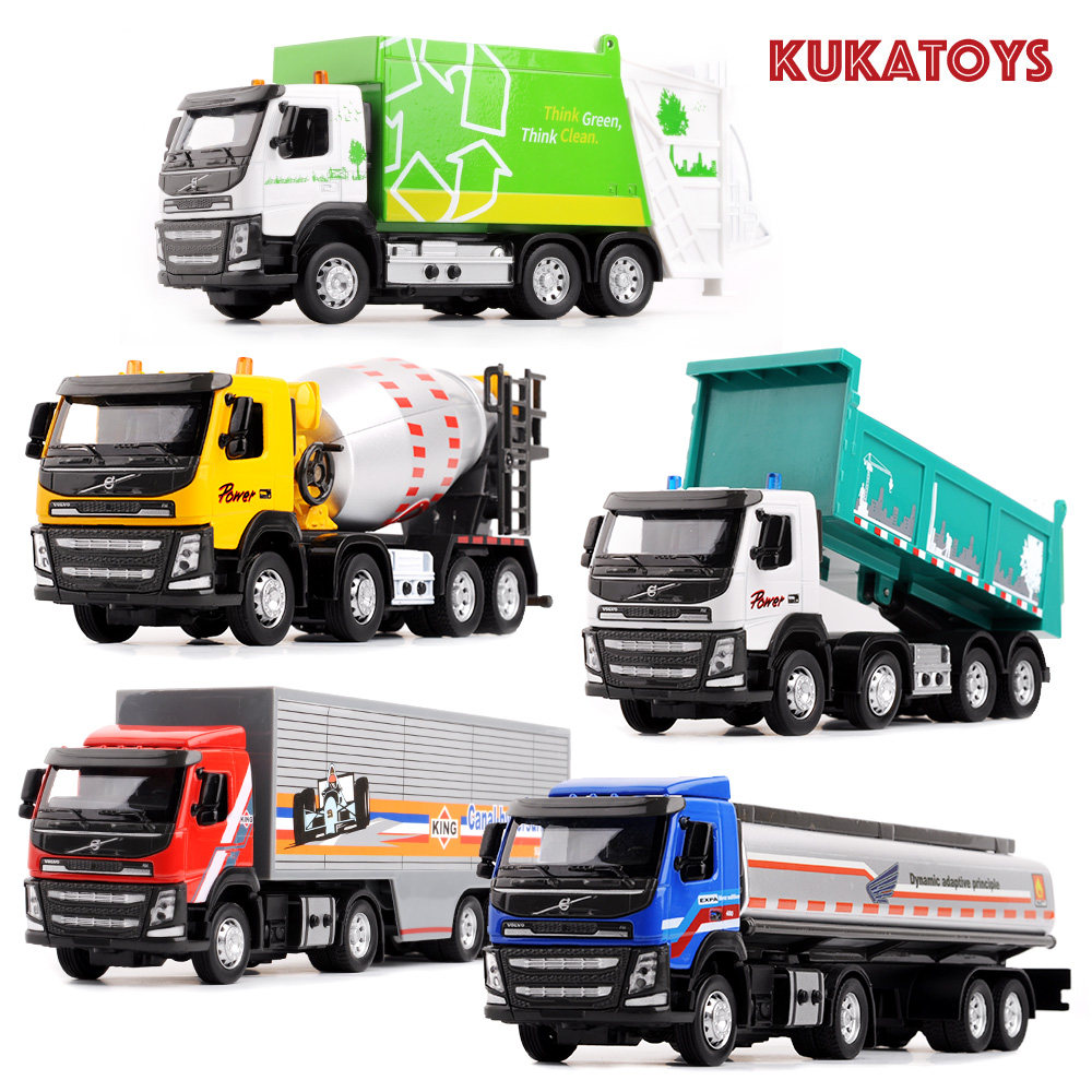 Colper 1:50 engineering alloy car model tank truck cement truck container truck garbage truck children's toy car