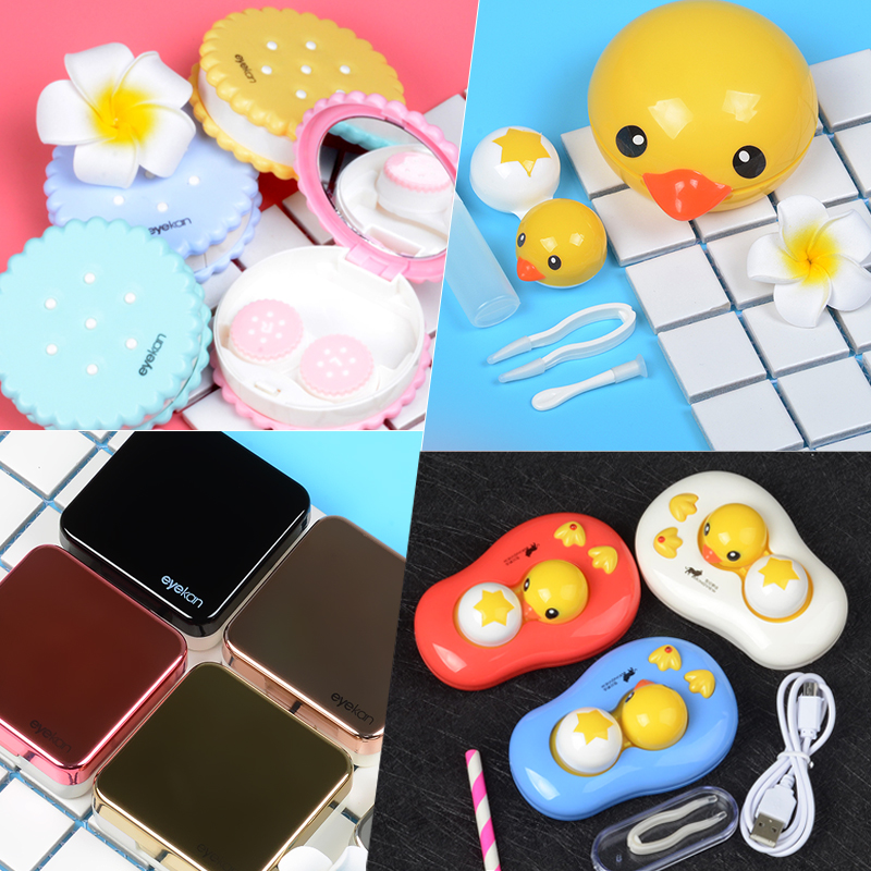 Kaida contact lens beauty pupil box manual cleaner nursing box suction stick clip take-out device multi-pair storage box