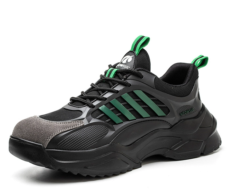 Lightweight cushioning labor protection shoes for men and women, lightweight, breathable, soft bottom, anti-smash, anti-puncture, steel toe safety shoes, construction site shoes