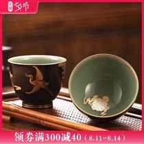 Morning high Jingdezhen Huayintang ceramic master single teacup Household personal cup Tea cup Kung Fu tea cup tea cup