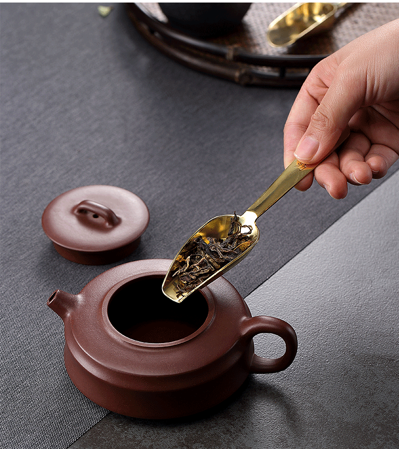 Morning high pure copper tea spoon teaspoon take tea ware tea shovels kung fu tea accessories copper tea six gentleman