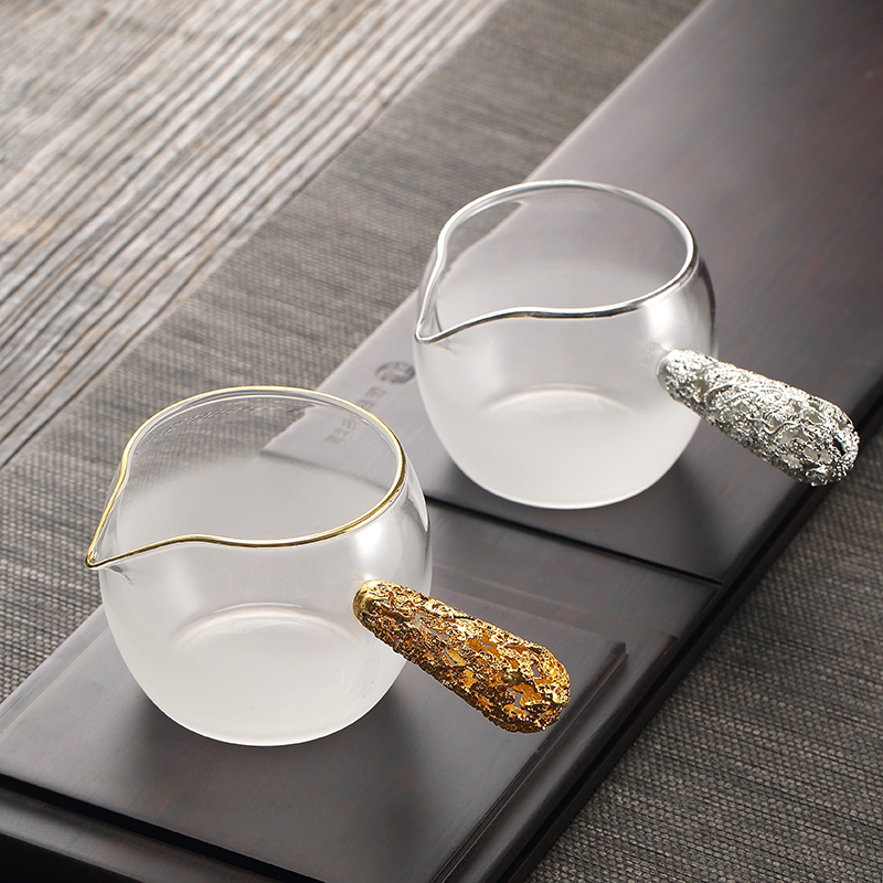 Morning high lateral fair the glass tea cup tea sea points cloud heat - resistant glass tea set creative Japanese household cup