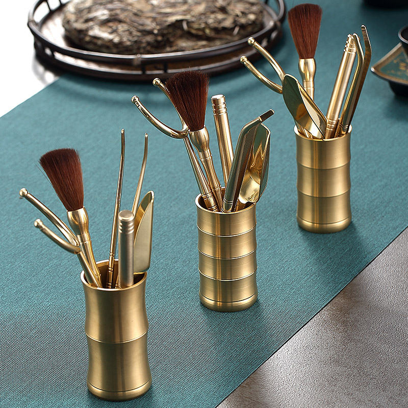 Morning high tea six gentleman 's suit pure copper copper kung fu tea tea accessories knife YangHuBi ChaGa cups fork