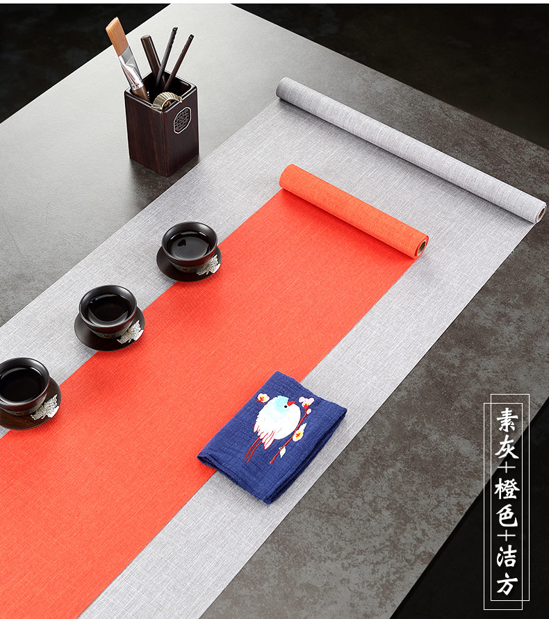 Morning high waterproof zen tea table linen cloth art of Chinese style tea table flag Japanese zen tea tray mat tea tea