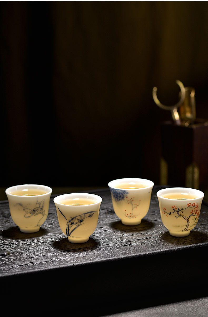 Morning high ceramic hand - made master cup home small master kung fu tea set a single tea cups of tea cup single CPU