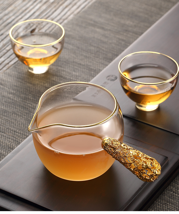 Morning high lateral fair the glass tea cup tea sea points cloud heat - resistant glass tea set creative Japanese household cup