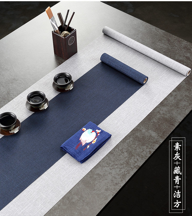 Morning high waterproof zen tea table linen cloth art of Chinese style tea table flag Japanese zen tea tray mat tea tea