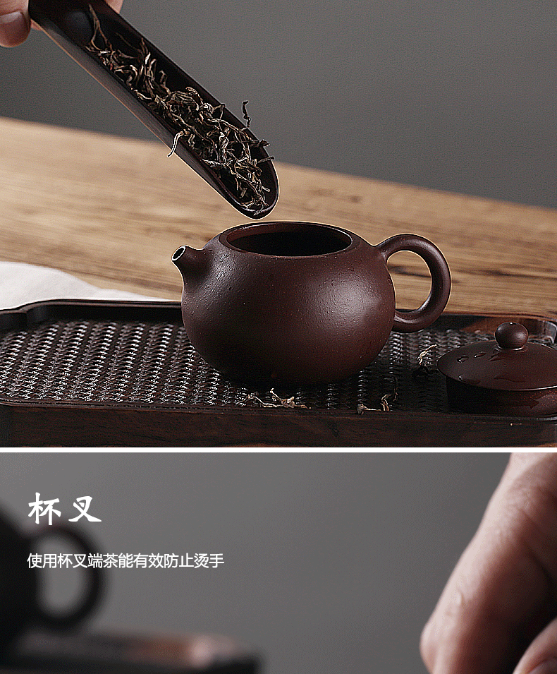 Morning high ebony tea six gentleman 's real wood coasters ChaGa fittings kung fu tea tea cup set suits for