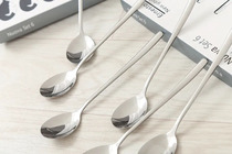 German single 304 stainless steel spoon 6 sets of box Korean long handle Spoon soup spoon convenient to carry gift for self-retention