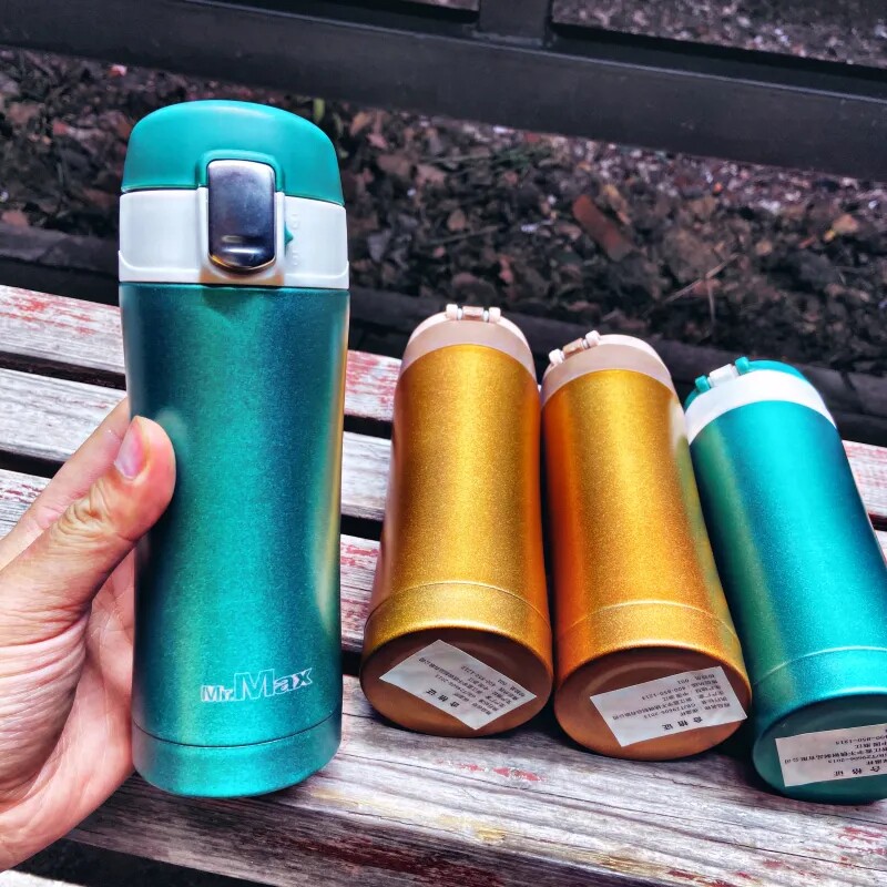 Welfare old iron grab limited nouveau riche gold 304 stainless steel bouncing cup cover mini thermos 