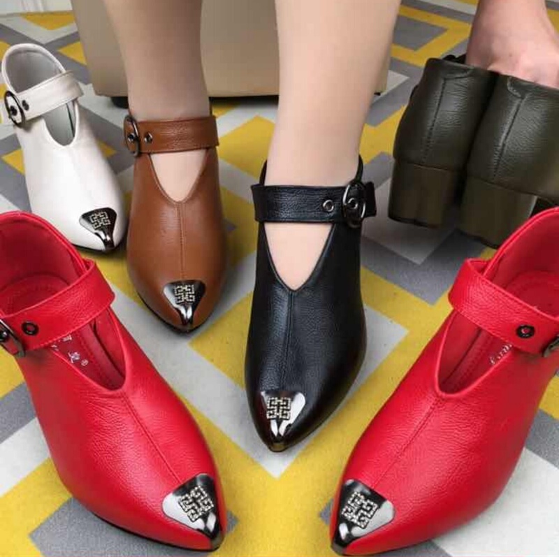 Mid-High Heel Women's Soft Leather V-Cut Granny Shoes 2026 Spring New Style Chunky Heel Women's Shoes Comfortable Fashion Casual Shoes Mid-High Heel Women's Soft Leather V-Cut Granny Shoes 2026 Spring New Style Chunky Heel Women's Shoes Comfortable Fashion Casual Shoes
