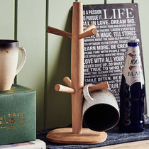 Plaything European creative drain rack home teacup mug hanger coffee cup glass set beech wood rack