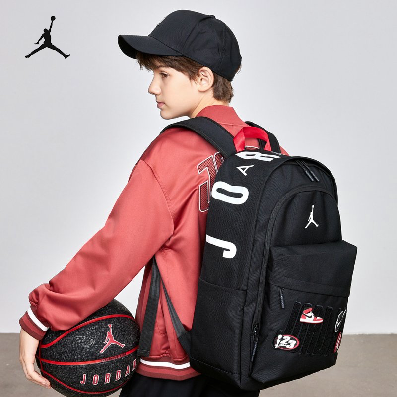 Jordan Jordan Backpack Student School Bag Fashionable Versatile Large Capacity Aj Backpack Youth Velcro School Bag