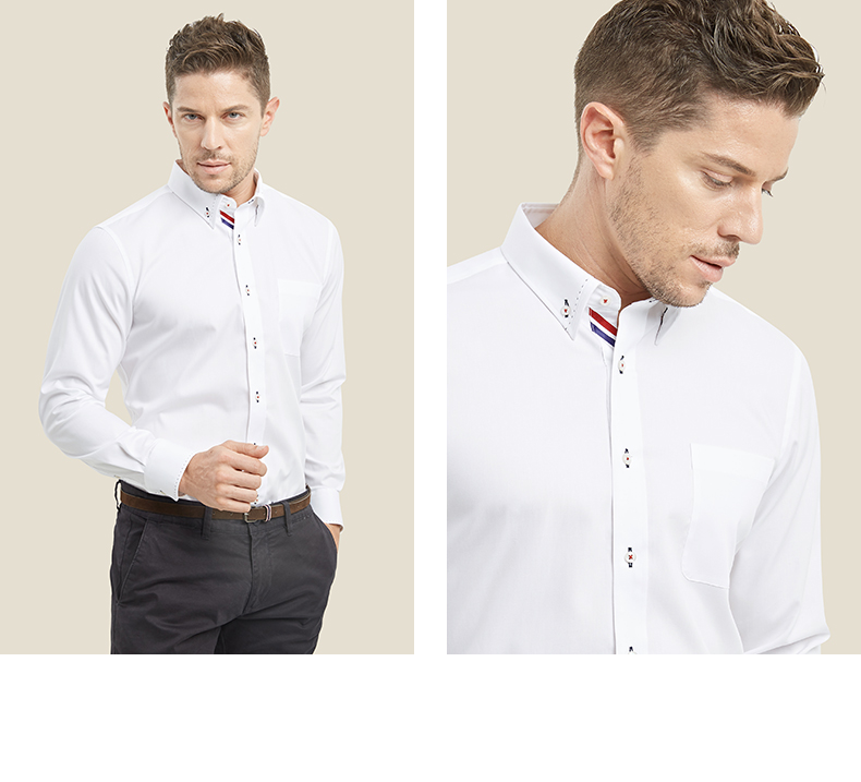 Thời trang mùa thứ năm áo sơ mi trắng nam dài tay cotton miễn phí ủi kinh doanh thanh niên giản dị Slim áo màu mùa thu nam thương hiệu áo sơ mi nam cao cấp