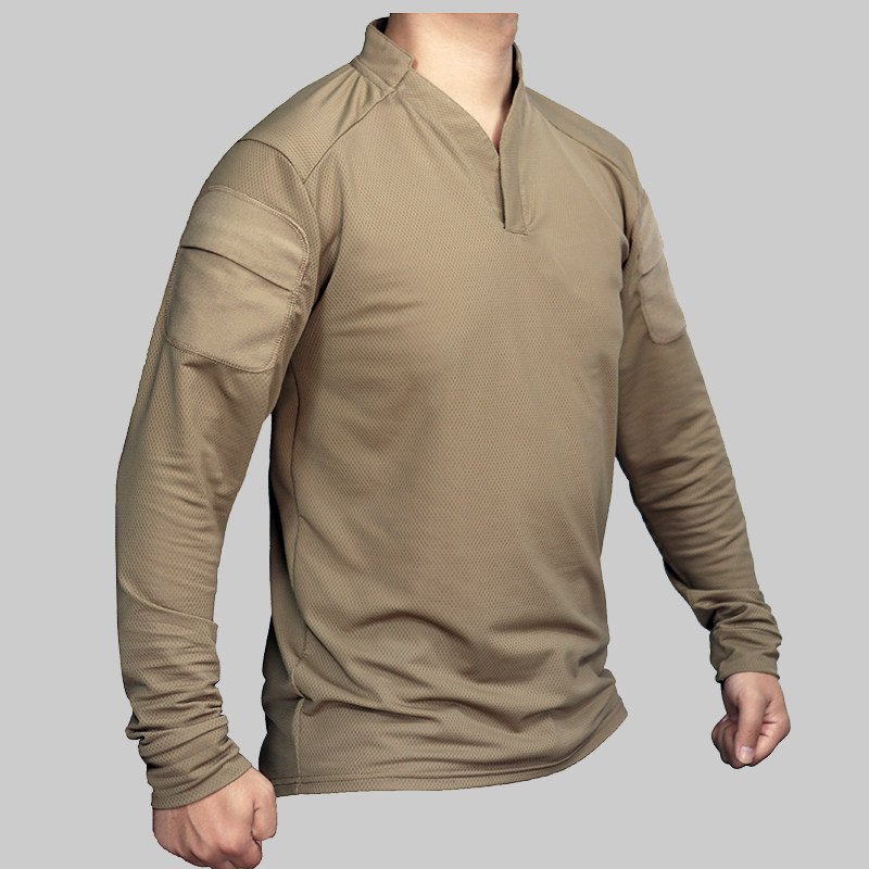 POA002-CB tactical CAG shape VS T-shirt outdoor army fan quick-drying long sleeve lapel camouflage autumn men's T-shirt