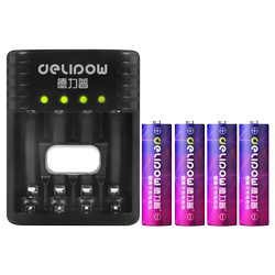 DELIPU 1.5V 충전식 배터리 AA 지문 잠금 Milliamp