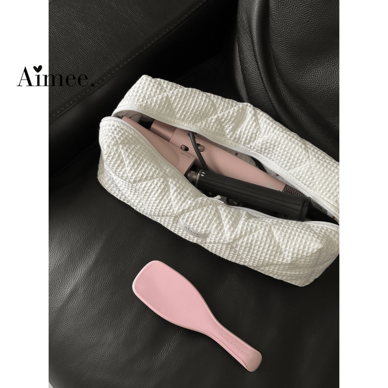 Aimee. Hairdressing Tool Kit Dyson Pouch Hair Dryer Curling Iron Storage Waffle Stripe Pattern Aimee. Hairdressing Tool Kit Dyson Pouch Hair Dryer Curling Iron Storage Waffle Stripe Pattern