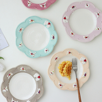 Japanese design hand-painted ceramic three-dimensional circus embossed plate dish dessert plate Childrens Fun plate