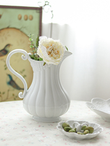 European-style modern minimalist ceramic hydroponic vase model room soft decoration ornaments dried flower household cold kettle