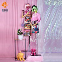 Yipuyuan model props Female half model shelf window display rack Clothing store model props combination set