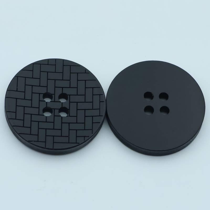 High-End Fashionable Personalized Black Round Resin Buttons for Suits, Trousers, Shirts, Coats, and Trench Coats