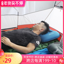 Travel inflatable pillow outdoor portable camping home airplane large pillow rectangular single air blower pillow
