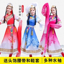 New Tibetan costume female adult long skirt sleeve Tibetan minority dance square dance costume