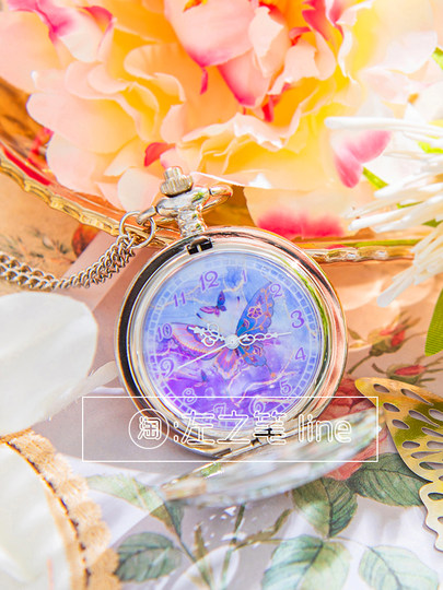 Pocket watch student retro necklace hanging watch female model children electronic junior high school high school four-leaf clover small watch butterfly male model
