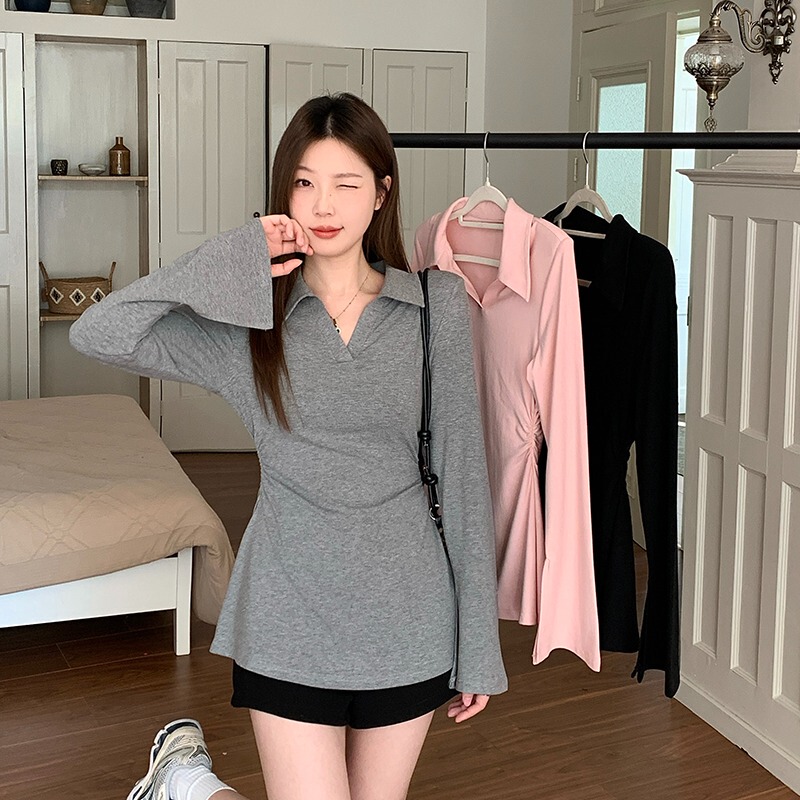2026 Spring and Autumn Plus Size Nursing T-Shirt for Moms, Long Sleeve, Waist-Cinching, Flattering, Lapel Collar, Postpartum Breastfeeding, Pure Cotton Top 2026 Spring and Autumn Plus Size Nursing T-Shirt for Moms, Long Sleeve, Waist-Cinching, Flattering, Lapel Collar, Postpartum Breastfeeding, Pure Cotton Top