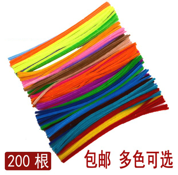 diy hair root children's handmade materials twisted stick glitter wool strip kindergarten beauty and labor creative color velvet strip