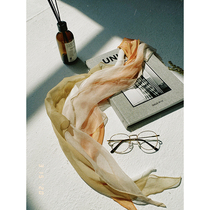 Eurocan Repaired with small items ~ triangular true silk thin yarn half-through silk scarves 100 hitch to decorate small scarves of young girls spring and autumn