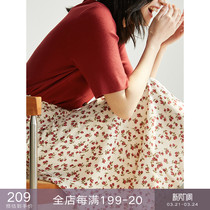 Eurocan romantic fish tail ~ French small crushed flower snowspun half body dress with long section high waist A character dress child spring and summer