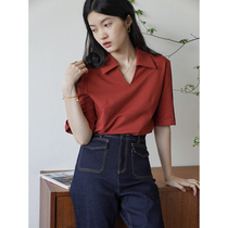 Eurocan Retro Pure Cotton Loose T-Shirt Design Sensual White Blouse Short Sleeve Polo Shirt Woman Spring Summer