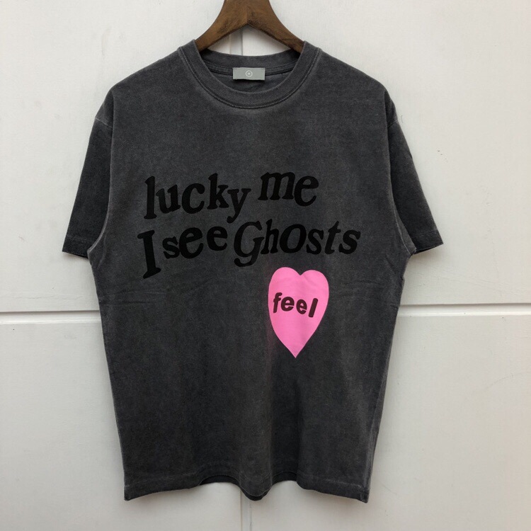 Kanye West Album-Themed Couple's Vintage Washed-Out Smiley Face Short-Sleeve T-Shirt for Men with Graffiti Hip-Hop Design