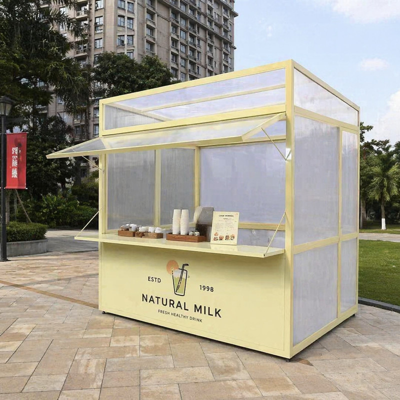 Thickened Enclosed Outdoor Mobile Milk Tea Kiosk Transparent Display Cabinet Shop Stall Promotional Cart Metal Concession Stand Thickened Enclosed Outdoor Mobile Milk Tea Kiosk Transparent Display Cabinet Shop Stall Promotional Cart Metal Concession Stand