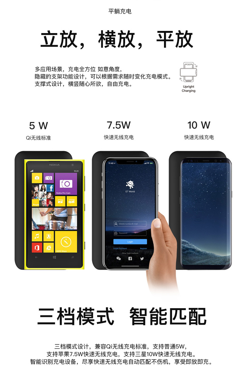 Ngay lập tức (Zikko) điện không dây sạc điện thoại di động không dây sạc đứng nhanh phí iphone X Samsung 10000 mA / Huawei Porsche - Ngân hàng điện thoại di động cục sạc dự phòng xiaomi