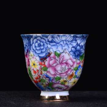 Ceramic hand-painted style gold kung fu tea cup