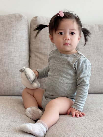 ins婴儿包屁衣春秋长袖打底 超萌女宝宝洋气哈衣纯棉坑条连体衣