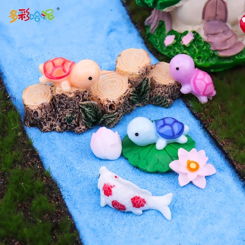 Черепаха Золотая рыбка кунши моделирование рыбы лотос пруд лотос песчаный стол