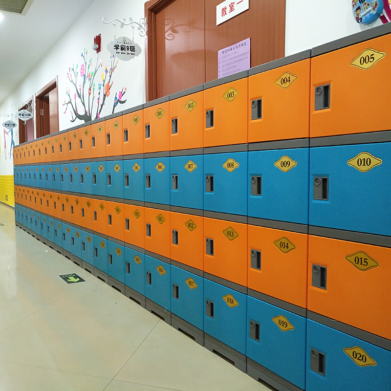 Color plastic student storage cabinet schoolbag cabinet kindergarten storage cabinet school classroom cabinet combination storage cabinet with door