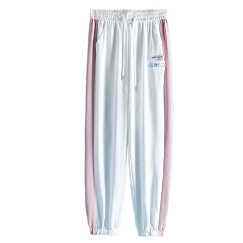 Белые шелковые тонкие штаны, быстросохнущие летние повседневные брюки, оверсайз, подходит для подростков