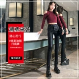 Длинные штаны, утепленные матовые леггинсы, 2020, высокая талия