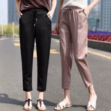 Тонкие шелковые спортивные летние весенние штаны для отдыха, оверсайз, свободный крой