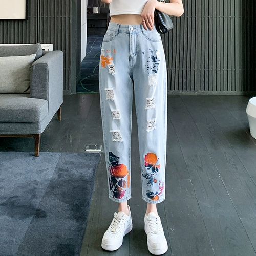 Штаны, летние тонкие джинсы, коллекция 2022