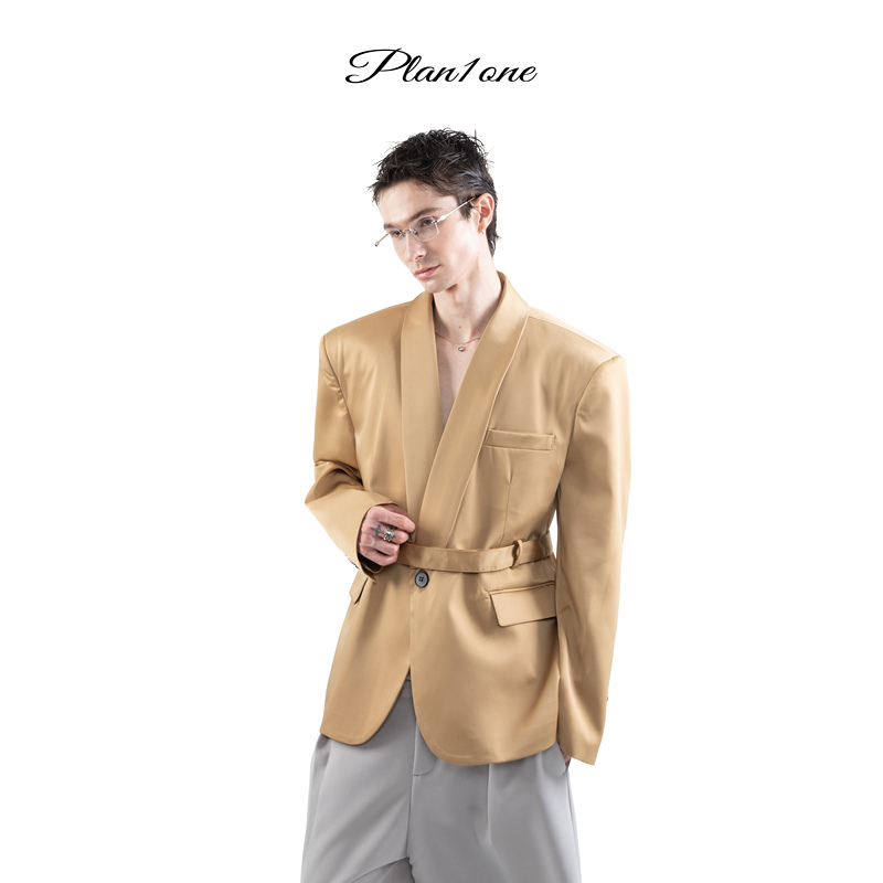 Plan1One Quiet Luxury High-End Waist-Cinching Shoulder-Padded Suit with a Fresh and Youthful Style, Collarless, Buttonless, Casual and Suitable for Commuting Plan1One Quiet Luxury High-End Waist-Cinching Shoulder-Padded Suit with a Fresh and Youthful Style, Collarless, Buttonless, Casual and Suitable for Commuting